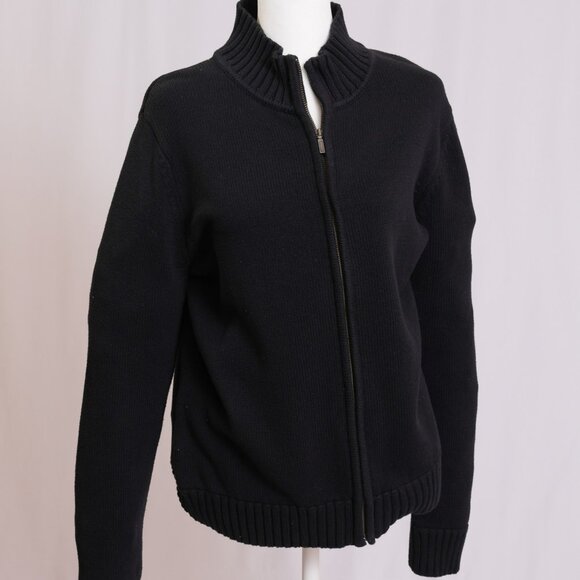 Croft & Barrow Black Zip Up Sweater Jacket – Size L - Picture 1 of 1